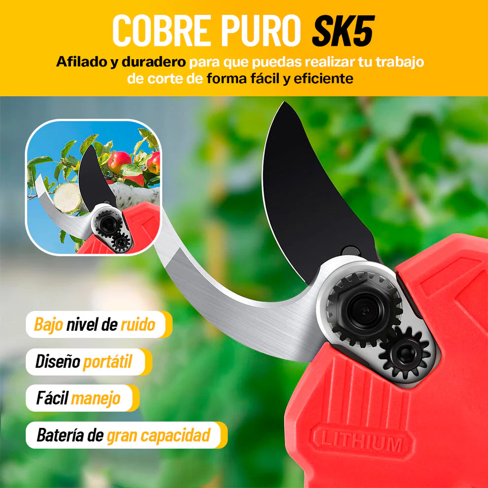 PodaPower Pro – Tijeras De Podar Eléctricas Con Doble Batería