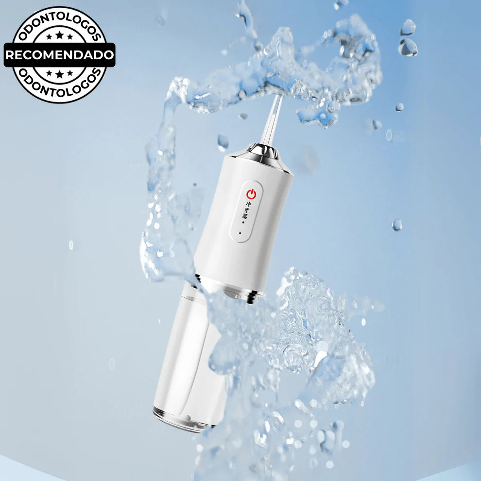 HydroClean™ Irrigador Oral Recargable | Kit Premium de Boquillas Intercambiables + Limpiador de Lengua Metálico