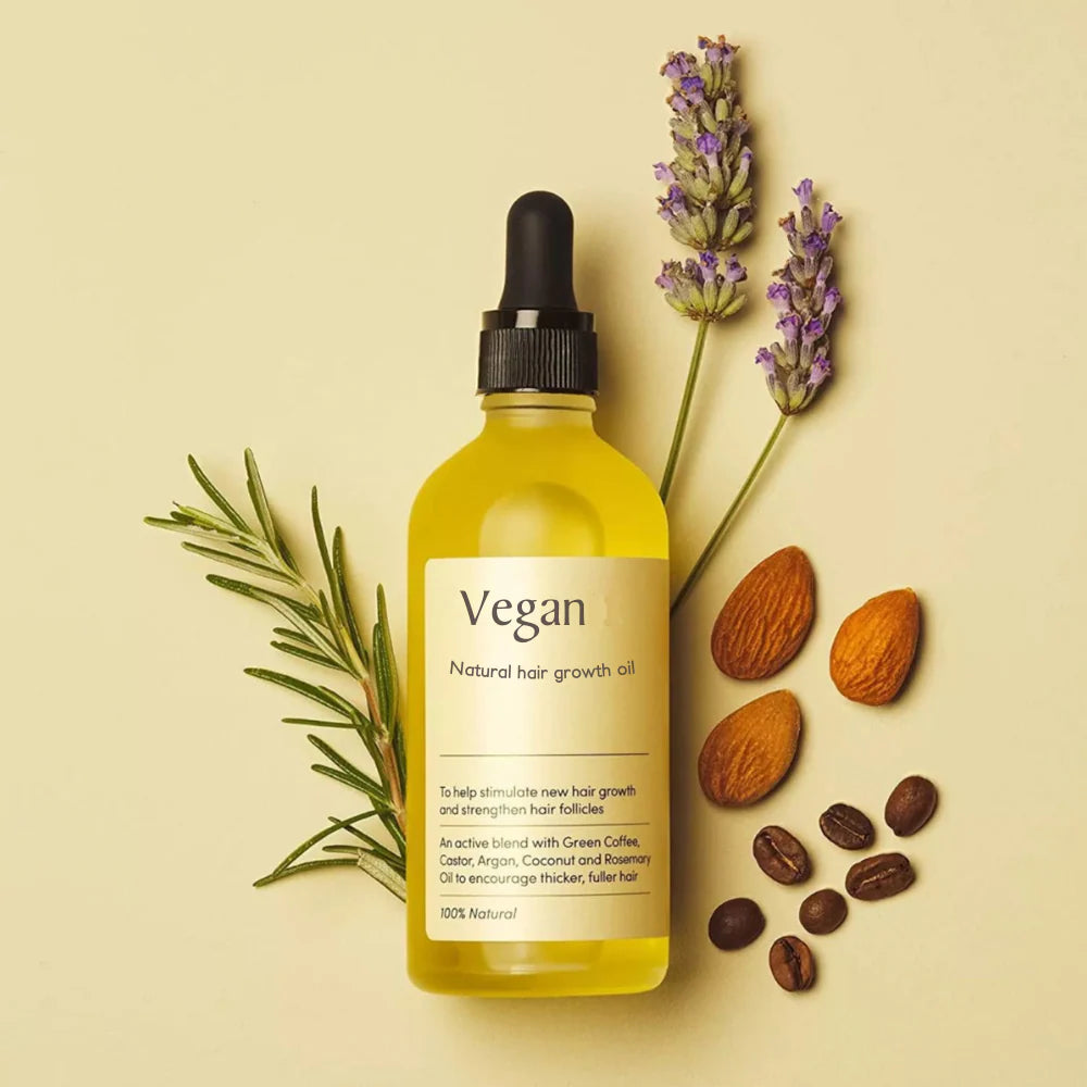 Crecimiento Del Cabello | Aceite Natural Vegano 2X1