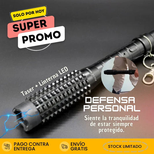 Bastón de Defensa Personal con Taser y Linterna LED | SUPTRUCK X95 ⚡